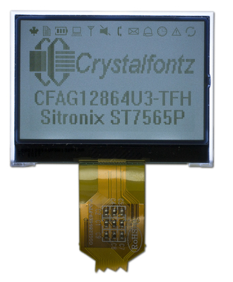 2.4' 128*64 Modulo gráfico LCD de baixa potência CFAG12864U3-TFH ST7565P Com retrovisor industrial iluminado