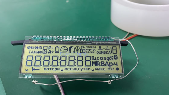 7 o segmento HTN LCD positivo indica 3.3V para o medidor da eletricidade