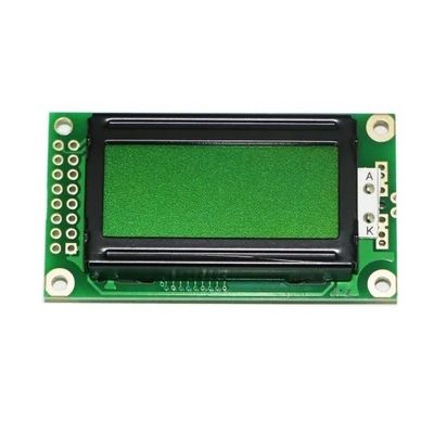 Módulo verde amarelo monocromático LCM do LCD da ESPIGA pequena por atacado do tamanho do caráter STN 8X2 de RoHS