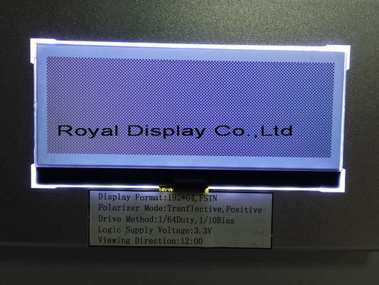 Do módulo gráfico do LCD da RODA DENTEADA de STN/FSTN 192*64 Dots Size luminoso branco personalizado do LCD mono