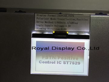 módulo gráfico do LCD da fonte de alimentação 3.3V com o luminoso branco do diodo emissor de luz de ST7586S