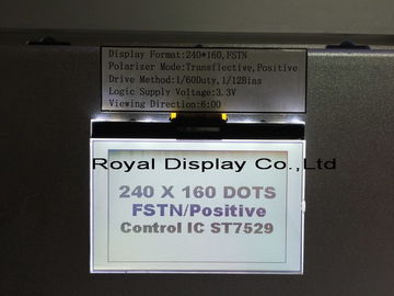 módulo gráfico do LCD da fonte de alimentação 3.3V com o luminoso branco do diodo emissor de luz de ST7586S