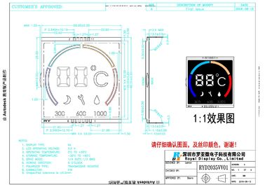 Painel do Va Lcd da relação do contraste alto para instrumentos industriais