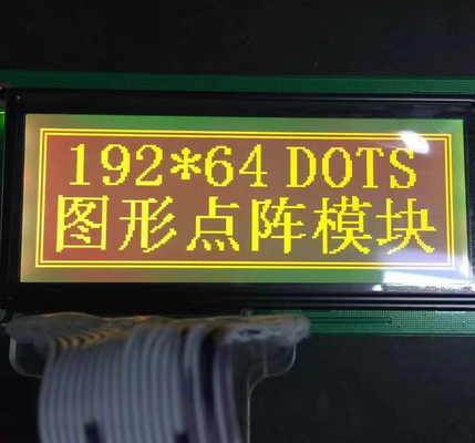 Módulo de display LCD gráfico monocromático 192x64 com matriz de pontos STN amarelo verde