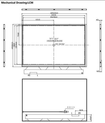 10Módulo LCD TFT de 1 polegada 1920*1200 RGB Com alta taxa de contraste 1000nits