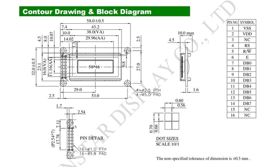 1.26'' Winstar Graphic Monochrome OLED Module WEG005016A 50*16 pontos