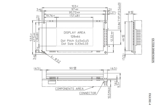 Futaba VFD Display Gp9002A01A 128*64 Verde Ampla Temperatura 5.0V personalizável