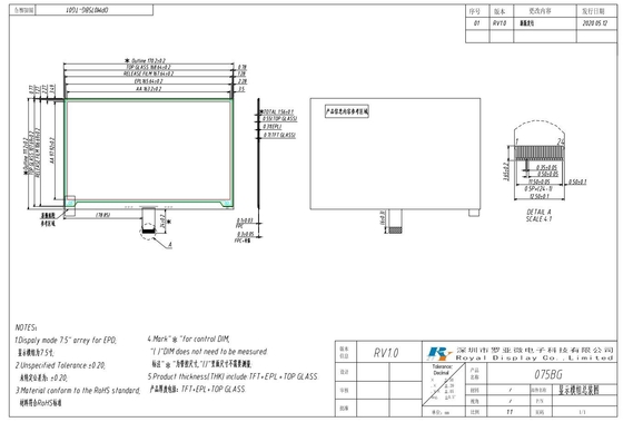 7.5'' AM EPD 800*480 E-paper display TFT-array MCU interface módulo LCD