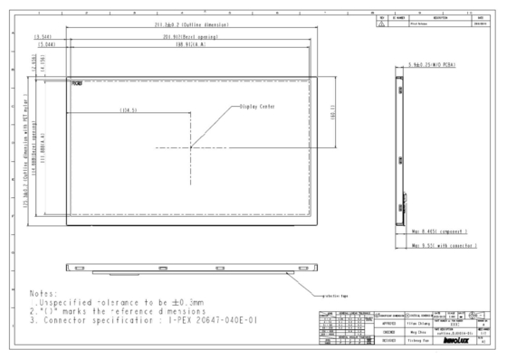 Modulo LCD TFT de 9' INNOLUX 1280*RGB*720 DJ090IA-01A Exibição de carro original