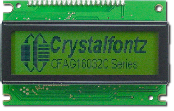 Modulo LCD gráfico 160*32 amarelo-verde CFAG16032C-YYH-TT com temperatura larga ST7920
