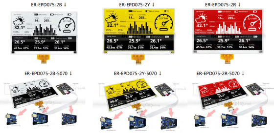 7.5' 4 cor 880**528 SSD1677 FFC E-papel EPD