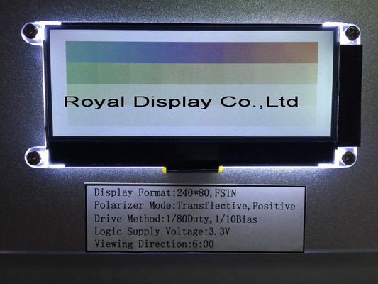 Exposição positiva feita sob encomenda do LCD da roda denteada do PONTO 3.3V Transflective ST7529 de FSTN/Stn 240X80