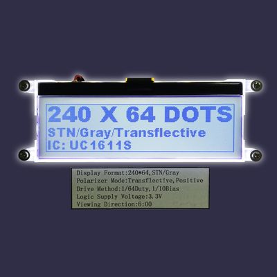 Roda denteada de série do módulo paralelo feito sob encomenda de Graphic LCD do controlador do tamanho 240X64 STN FFC UC1611s monocromática