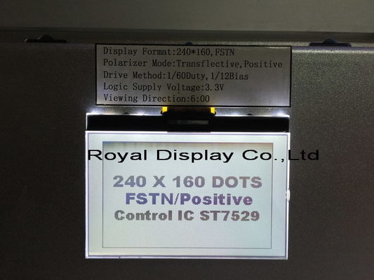 240X160 pontos STN UC1611S com o módulo gráfico monocromático da roda denteada do LCD do módulo do tela táctil da cor branca