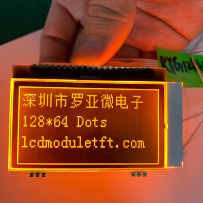 Solda transmissiva alaranjada de venda quente da exposição FSTN FPC do módulo de 128X64 Dots St 7565p Blacklight LCD