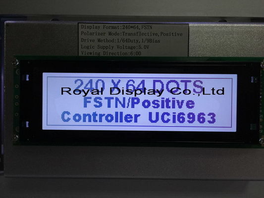 Tipo exposição gráfica monocromática do OEM Stn FSTN do ODM do módulo de Stn 24064 LCD da roda denteada de 240X64