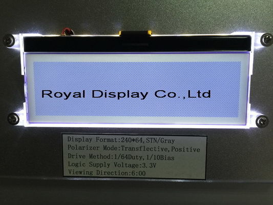 Tipo exposição gráfica monocromática do OEM Stn FSTN do ODM do módulo de Stn 24064 LCD da roda denteada de 240X64