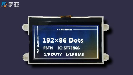 exposição branca Stn-cinzenta do LCD do módulo do luminoso do diodo emissor de luz do consumo gráfico da baixa potência 192*64dots