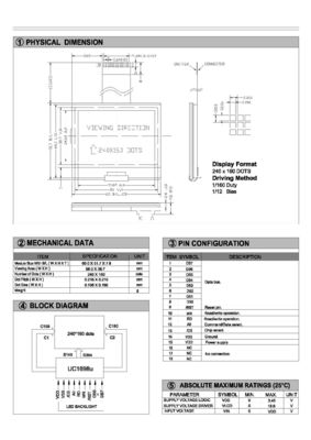 Módulo gráfico da RODA DENTEADA FSTN STN lcd de FSTN 240X160 Stn com cinza UC1611S FPC do lcd do luminoso