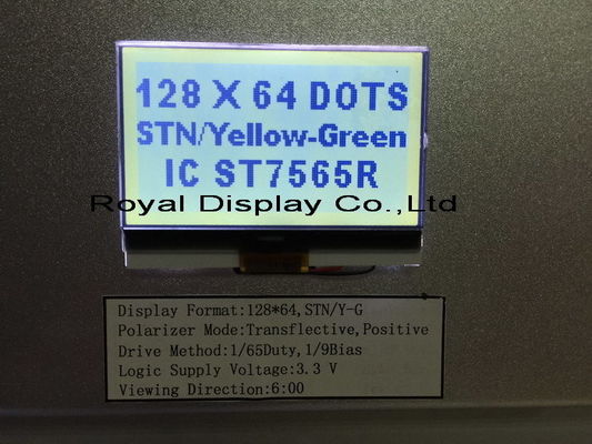 de 128x64 FSTN mono LCD exposição positiva Stn Gray For Medical Equipment da RODA DENTEADA 3V