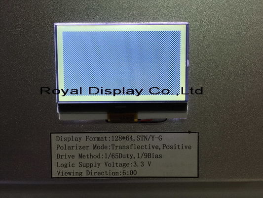 de 128x64 FSTN mono LCD exposição positiva Stn Gray For Medical Equipment da RODA DENTEADA 3V