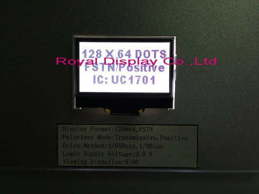 Módulo gráfico pequeno de série azul da exposição de Spi 128X64 Cog/COB Blacklight LCD das vendas quentes