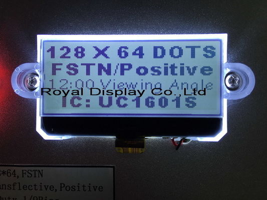 Exposição monocromática graphnic gráfica do lcd da matriz de ponto do módulo da roda denteada do painel RYG12864M St 7565r de FSTN 128X64 VA LCD.
