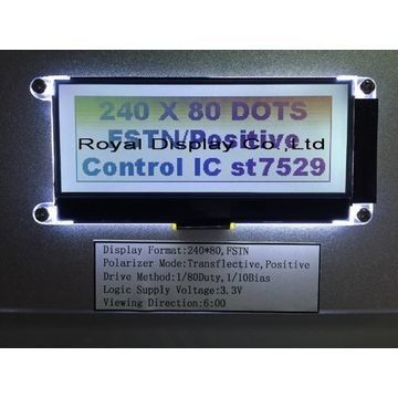 Luminoso positivo do diodo emissor de luz de FSTN 240x80 Dots Matrix Lcd Module Amber