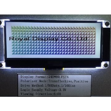 Luminoso positivo do diodo emissor de luz de FSTN 240x80 Dots Matrix Lcd Module Amber