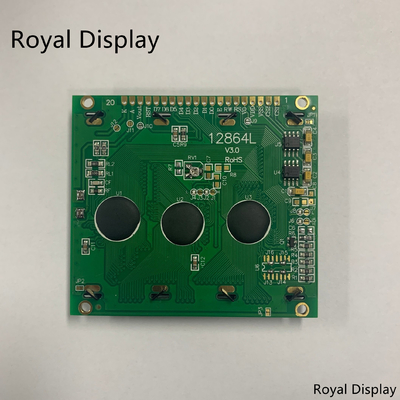 módulo monocromático do LCD da ESPIGA LCD da exposição gráfica verde-amarela de 128X64dots STN