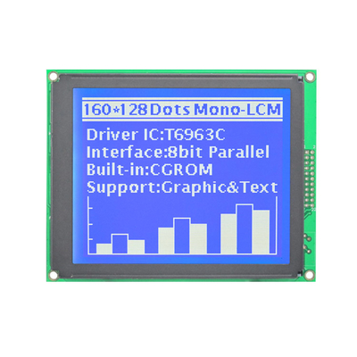 160x128 pontos STN FSTN gráfico COB T6963C driver IC módulo de exibição LCD