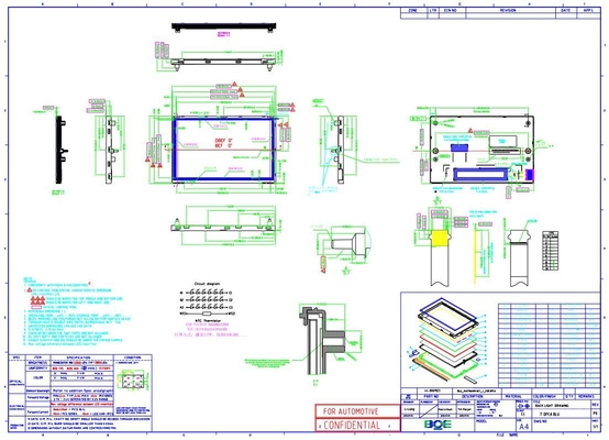 Módulo LCD TFT de 7 polegadas 800*480 RGB Boe AV070wvm-Nc1 Painel de exibição LCD