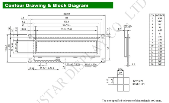 Módulo LCD OLED 3.84'' 100*16 Gráfico Super Ampla Temperatura 5.0v Winstar Substituir