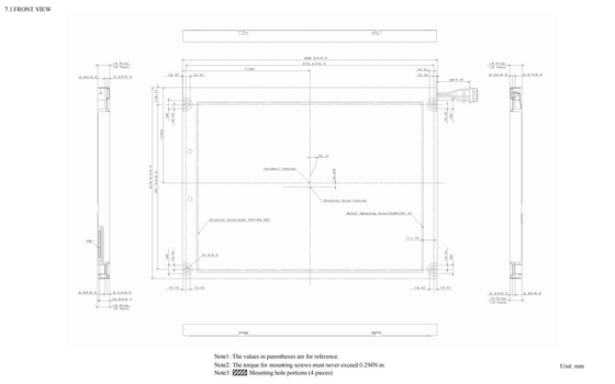 12.1'' TFT LCD Module 1024*768 RGB NEC 600:1 LVDS Interface Industrial Display