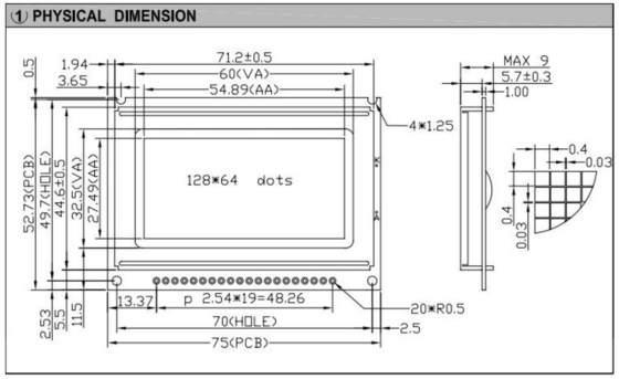 128*64 Modulo gráfico LCD Monocromo STN Cor Opcional ST7920/ST7921 Com Display Industrial com luz de fundo