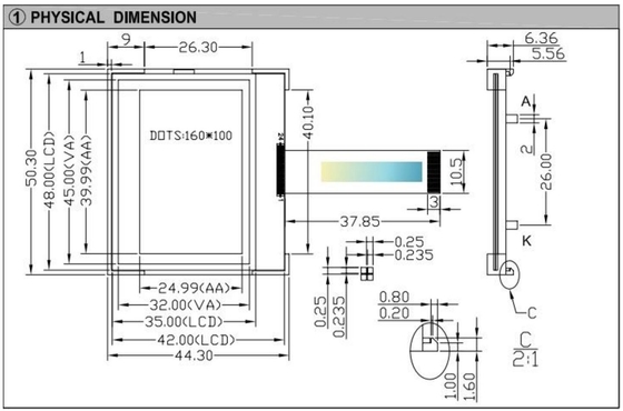 Modulo LCD gráfico de 160x100 A solução de exibição perfeita para sistemas de controle industrial