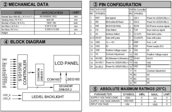 160*160 Modulo gráfico LCD FSTN 6H Transflector 60*60mm Quadrado Display Industrial Com Backlight
