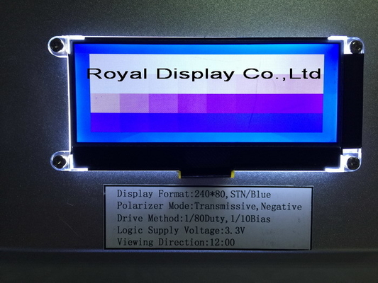 240*80 FSTN Gráfico 6H ST75256 Display industrial de temperatura super larga com módulo LCD de PCB