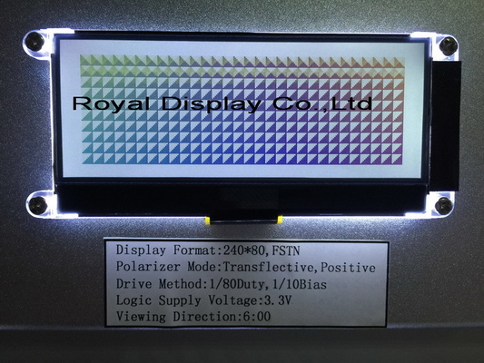 240*80 FSTN Gráfico 6H ST75256 Display industrial de temperatura super larga com módulo LCD de PCB