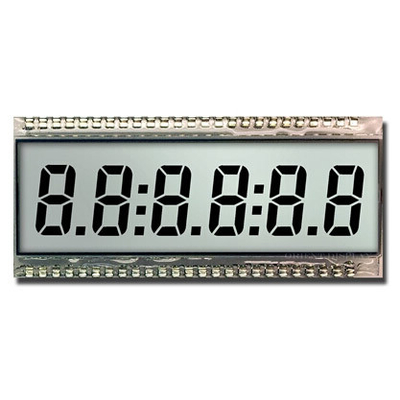 8 dígitos de segmento LCD Modulo TN retrovisor industrial de alta temperatura
