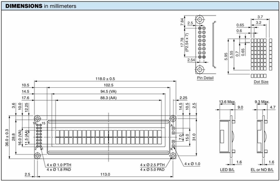 24*2 caracteres LCD Modulo STN cinza amarelo azul verde amplo display industrial de temperatura