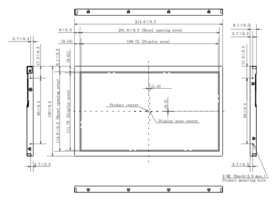 9.0' 1920*1080 TFT LVDS Tianma Modulo LCD de alta contraste de alta temperatura