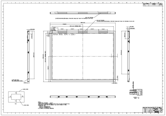 15' TFT 1024*RGB*768 XGA LVDS Interface Modulo LCD Innolux de ampla temperatura
