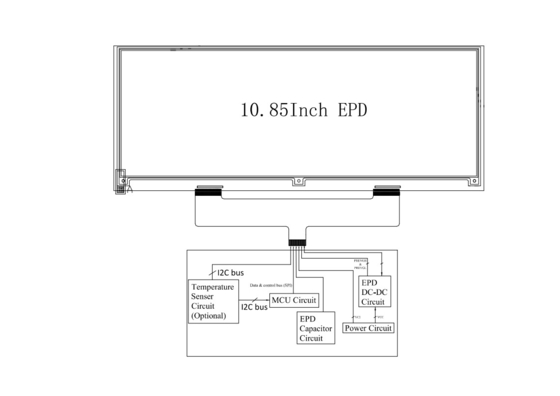 10.85' 4 cores BWRY E-paper display 1360*480 alto contraste EPD DKE