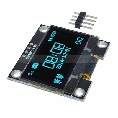1.3'' 128*64 branco monocromático OLED I2C interface LCD de largura de temperatura