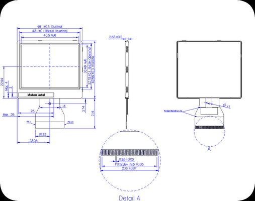 2.0'' LTPS Modulo LCD transmissor RGB 640*240