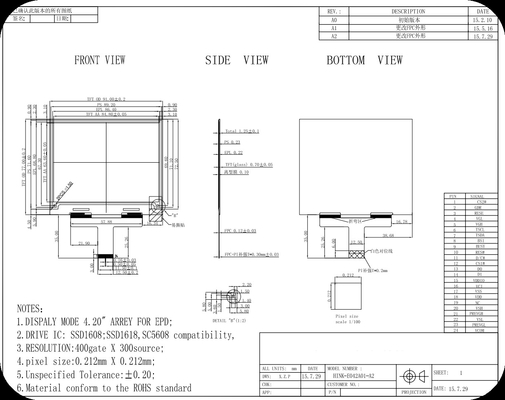HINK 4.2'' 400*300 SSD1608 MCU interface E-papel EPD