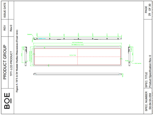 24' BOE 1920RGB*360 Bar Módulo LCD TFT de alta relação de contraste