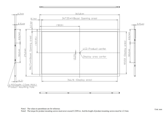 15.6' 1920*1080 RGB Tianma All View OLED Modulo LCD de LCD de alto contraste