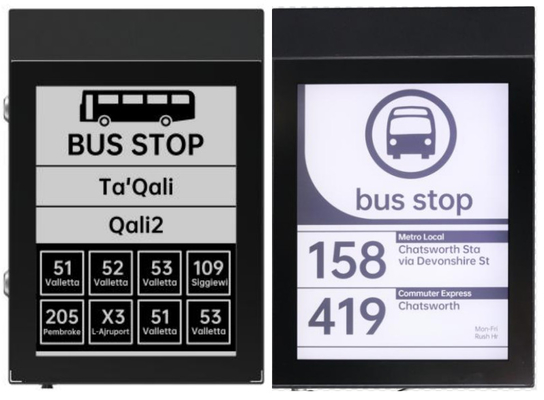 13.3'' monocromático E-papel de exibição sinal de parada de ônibus suporte de personalização